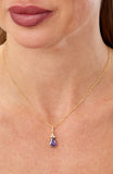 14kt Gold Plated Pear Shape Birthstone Necklace