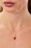 14kt Gold Plated Pear Shape Birthstone Necklace