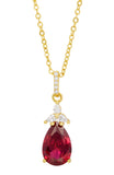 14kt Gold Plated Pear Shape Birthstone Necklace
