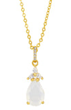 14kt Gold Plated Pear Shape Birthstone Necklace
