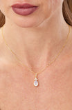 14kt Gold Plated Pear Shape Birthstone Necklace
