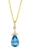 14kt Gold Plated Pear Shape Birthstone Necklace