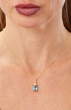 14kt Gold Plated Pear Shape Birthstone Necklace