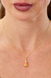 14kt Gold Plated Pear Shape Birthstone Necklace