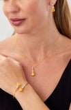14kt Gold Plated Pear Shape Birthstone Crossover Cuff Bracelet