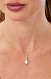 14kt Gold Plated Pear Shape Birthstone Necklace