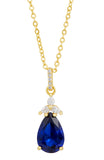 14kt Gold Plated Pear Shape Birthstone Necklace