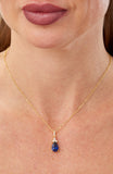 14kt Gold Plated Pear Shape Birthstone Necklace
