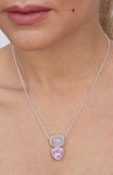 Oval and Trillion Shaped Two-Tone Pink Slide Pendant