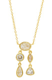 Bezel Set Mixed Shape CZ Pendant in Brass