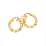 18K Gold Plated Italian Greek Key Design Small Earrings