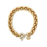 18K Gold Plated Large Wheat Chain Bracelet