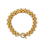 18KT Gold Plated Panther Link Toggle Bracelet