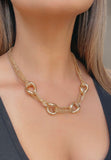 18K Gold Plated Bronze Multi Chain Link Necklace
