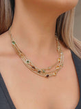 18K Gold Plated Bronze Multi-Strand Necklace