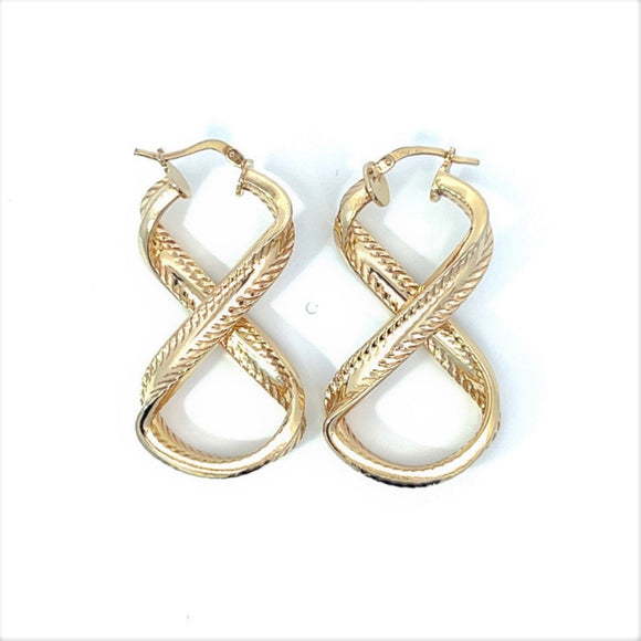 18K Gold Plated Italian Infinity Drop Earrings