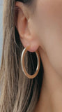 18K Gold Plated Italian Craved Hoop Earrings