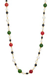 36" Multi Genuine Gemstone and Fresh water Pearl Necklace