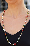 36" Multi Genuine Gemstone and Fresh water Pearl Necklace