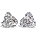 Sterling Silver 0.10 ct. Diamond Love Knot Stud Earrings