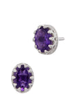 Sterling Silver 1.60Tcw Genuine Amethyst Stud Earrings