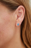 Sterling Silver 2.00Tcw Swiss Blue Topaz Stud Earrings