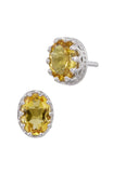 Sterling Silver 1.60Tcw Genuine Citrine Stud Earrings