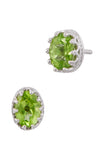 Sterling Silver 1.75Tcw Genuine Peridot Stud Earrings