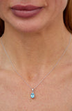 Sterling Silver 1.35Tcw Swiss Blue Topaz Pendant Necklace