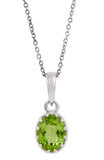 Sterling Silver 1.15Tcw Genuine Peridot Pendant Necklace