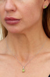 Sterling Silver 1.15Tcw Genuine Peridot Pendant Necklace