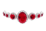 Sterling Silver Cubic Zirconia Halo Tennis Bracelet