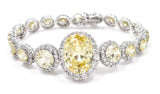 Sterling Silver Cubic Zirconia Halo Tennis Bracelet