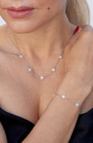 Pave CZ Star Station Bracelet in Sterling Silver