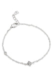 Princess Quadrant Station Bracelet with CZ Accent in Sterling Silver