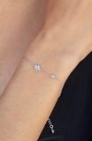 Daisy Station Bracelet with CZ Accent in Sterling Silver