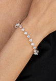 Prong Set Heart CZ Tennis Bracelet in Sterling Silver