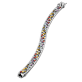 Multi Gemstone Lab-Created Marquise Link Bracelet