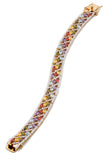 18K Yellow Gold Plated Multicolor Marquise CZ Link Bracelet