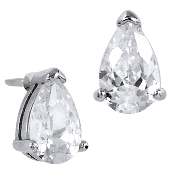 SS Pear Shaped CZ Earrings – Savvy Cie Jewels