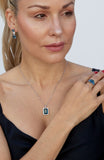 3-Stone Blue and White CZ Drop Earring in Sterling Silver