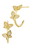 Butterfly Pave CZ Hoops in Sterling Silver and Gold Plated