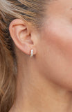 Graduated CZ Arced Stud Earring in Silver and Gold Plated