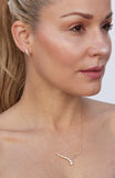Graduated CZ Arced Stud Earring in Silver and Gold Plated