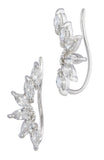 Multi Pear Shaped CZ Ear Climber in Sterling Silver