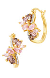 Gold over Sterling Silver Multi CZ Cluster Earrings