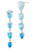 Sterling Silver White and Blue CZ Drop Earrings