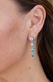 Sterling Silver White and Blue CZ Drop Earrings