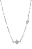 Princess Quadrant Pendant with CZ Accent in Sterling Silver