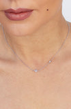 Princess Quadrant Pendant with CZ Accent in Sterling Silver